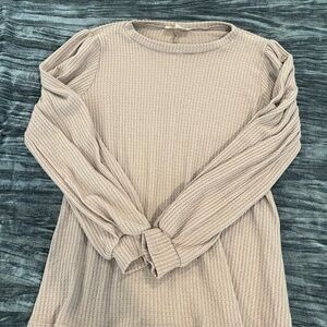 Tan waffle knot top by perfect peach